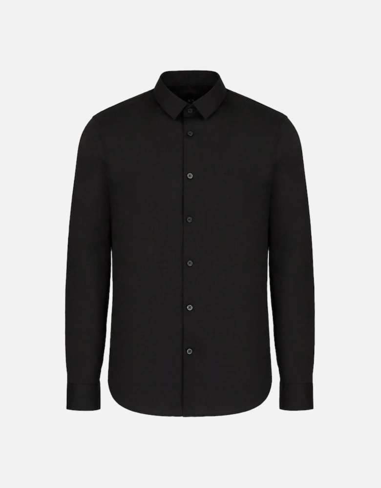 stretch poplin shirt BLACK