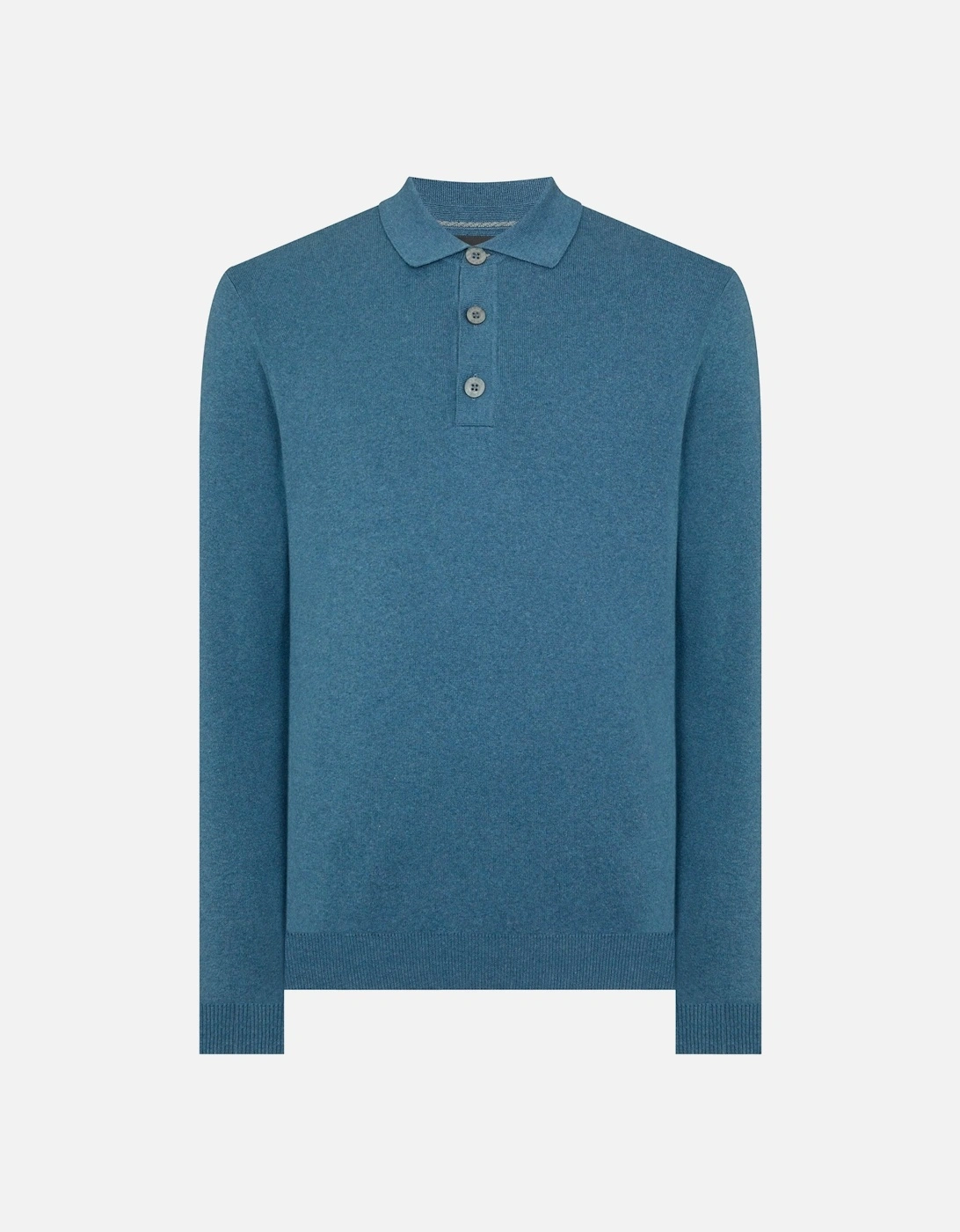 Long Sleeve Polo Sweater Slate Blue