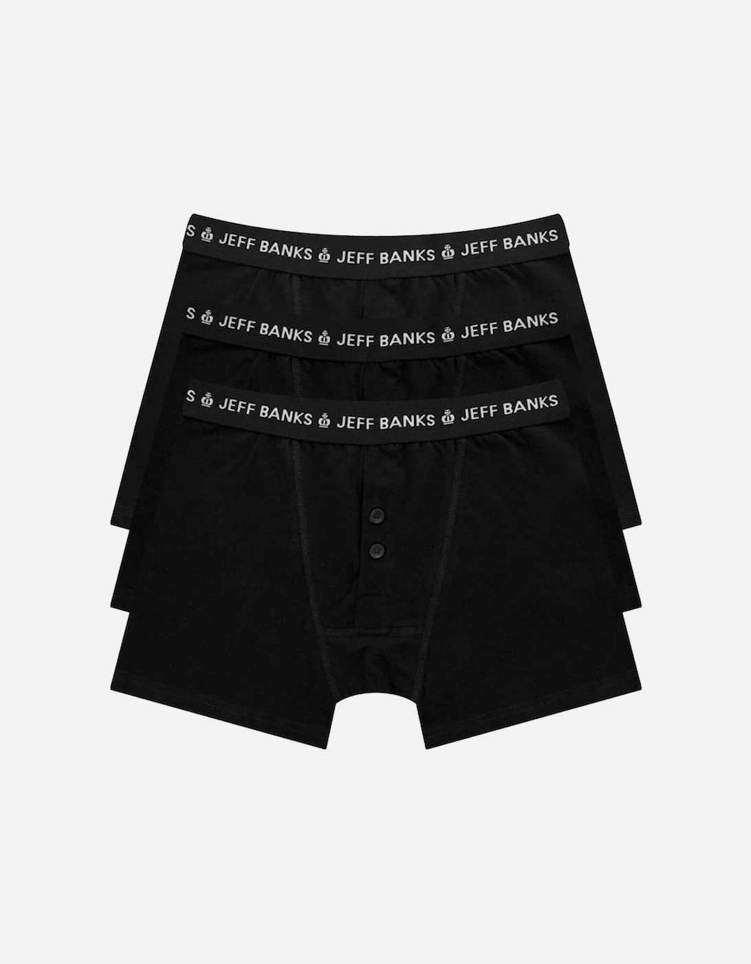 London 3 Pack Button Fly Boxer Black, 2 of 1