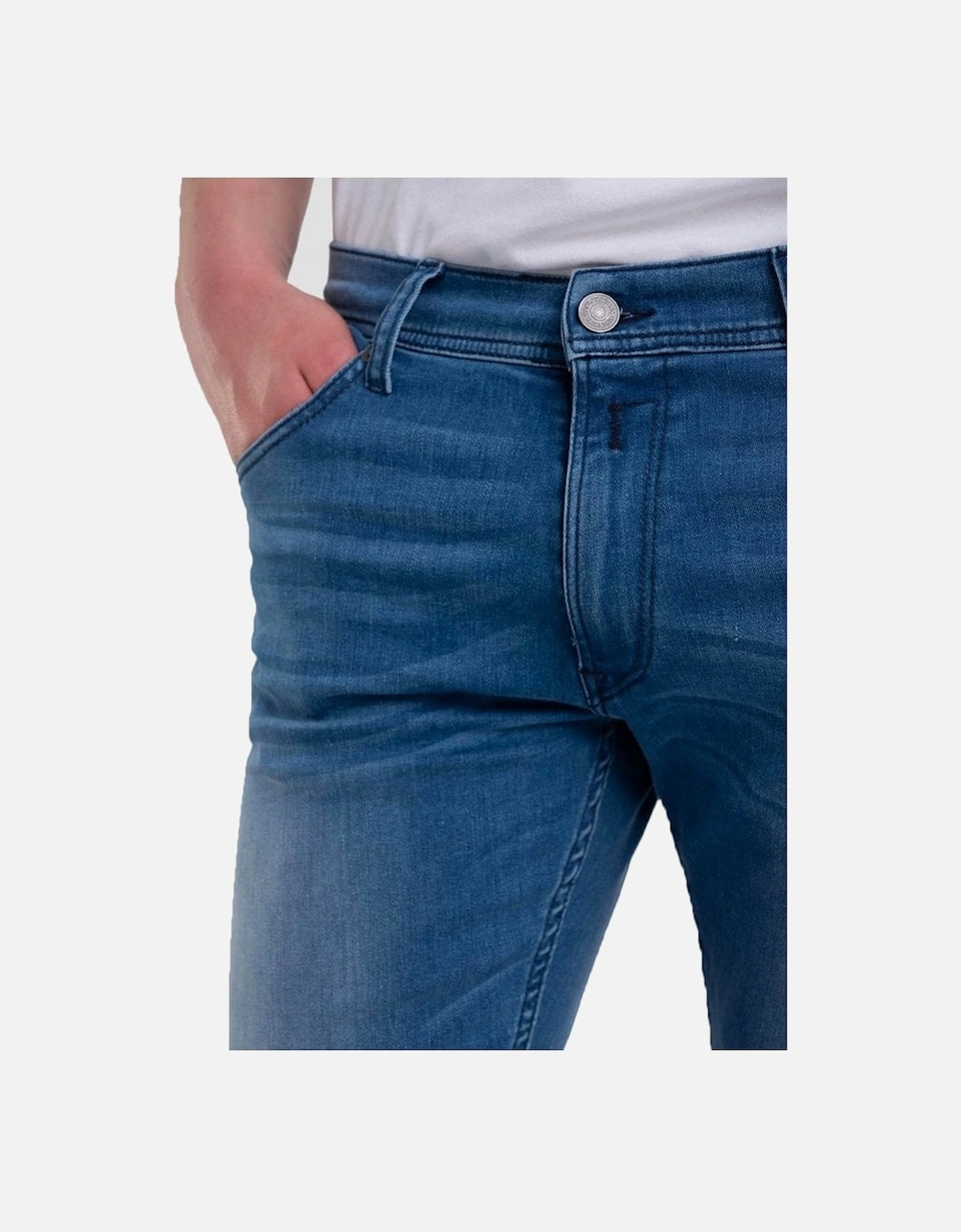 Anbass Mens Power Stretch Jeans Mid Blue 009