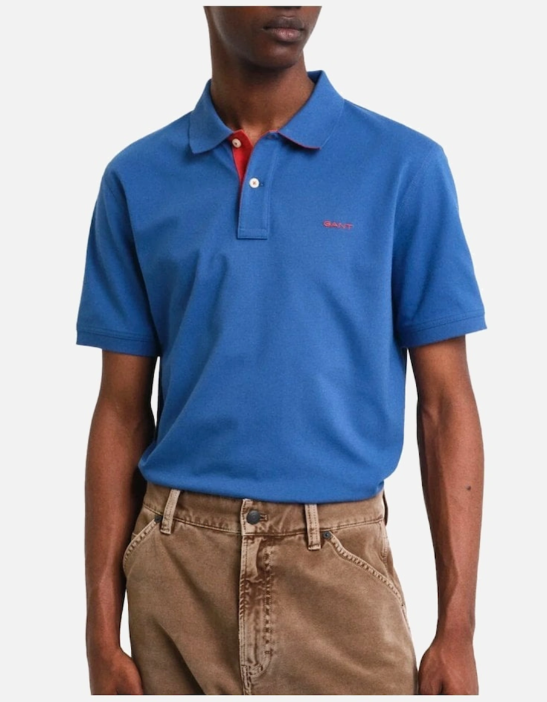 Regular Contrast Piquet Ss Polo Vintage Blue, 3 of 2