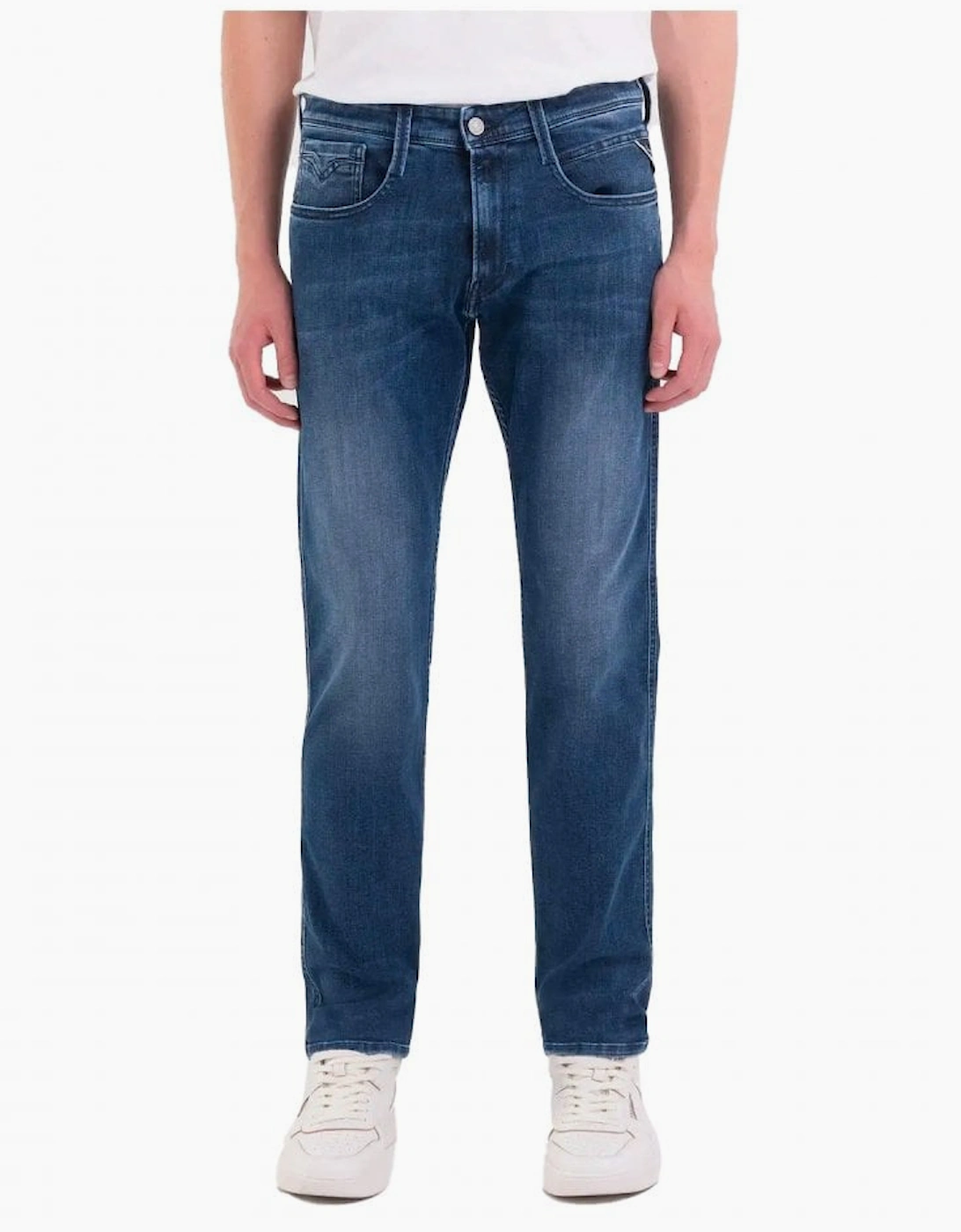 Replay Men's Blue Power Stretch Anbass Jeans Mid - Size 32/32