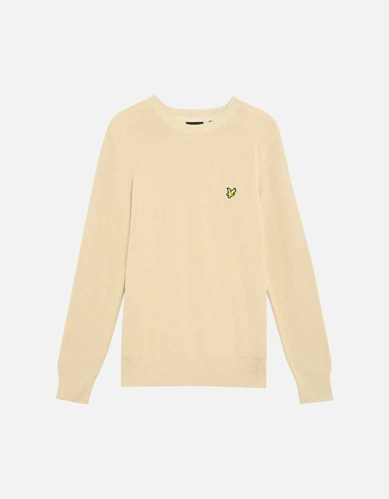 Lyle & Scott Engineered Rib Crew Neck Jumper Grey Taupe