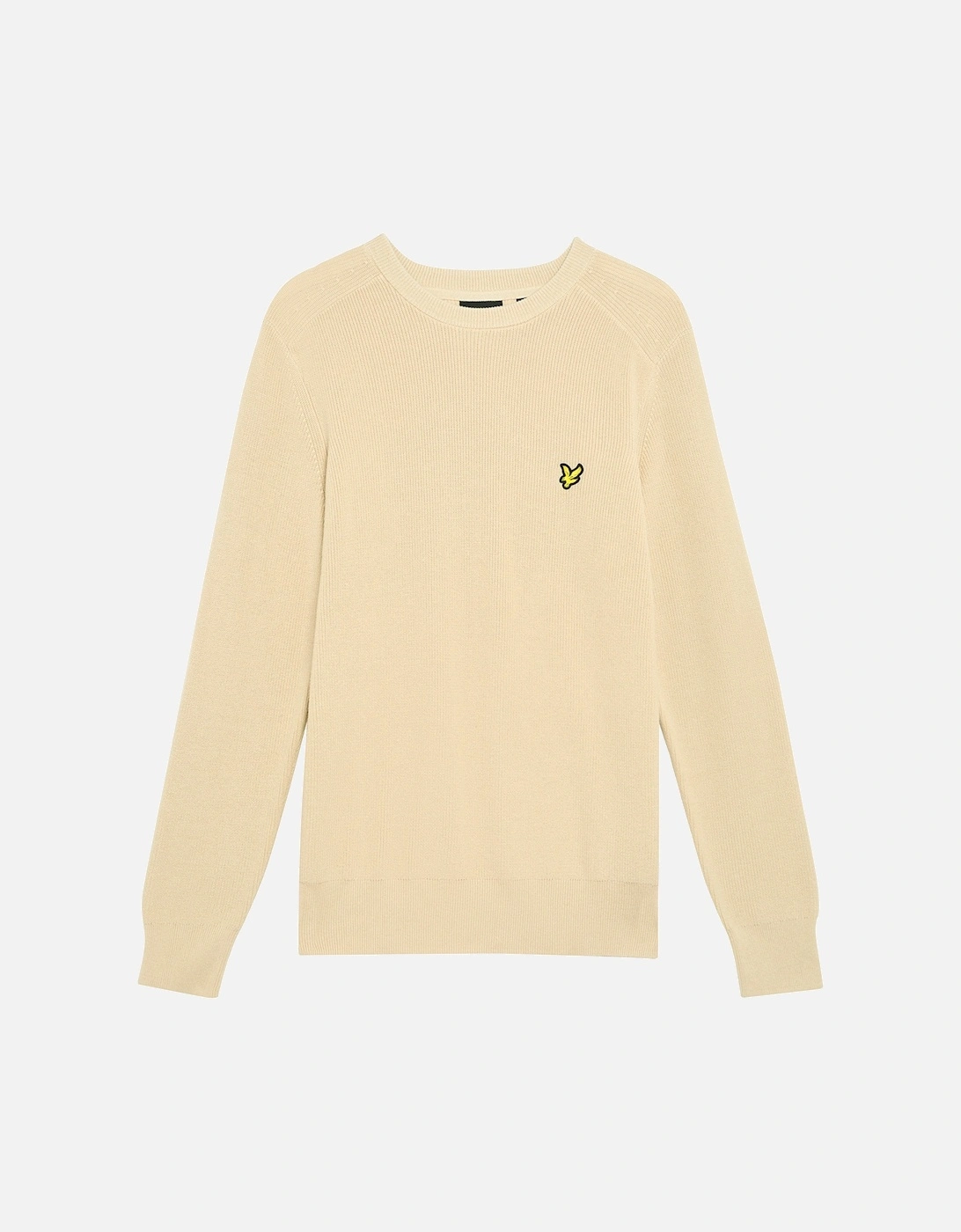 Lyle & Scott Engineered Rib Crew Neck Jumper Grey Taupe, 2 of 1