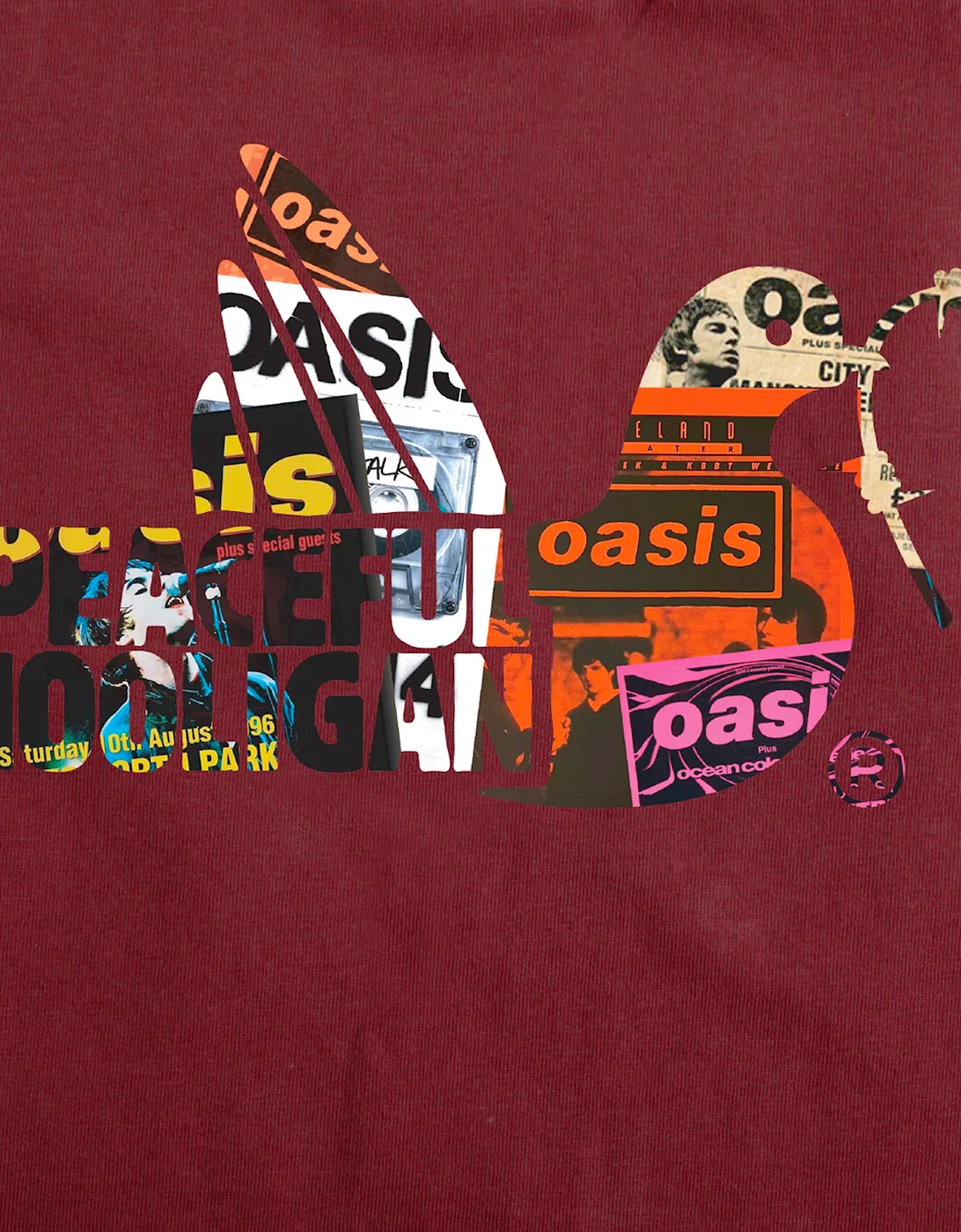 Oasis Poster Dove T Shirt Deep Red