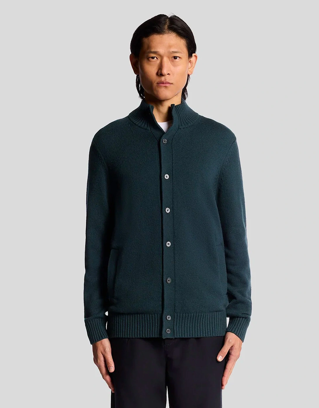 Lyle & Scott Military Cardigan Carbon