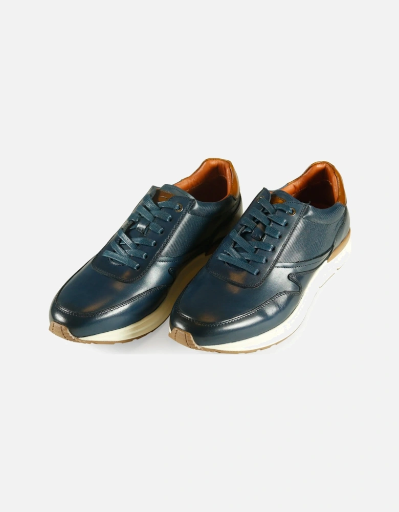 Capri Leather Trainer Shoe Navy