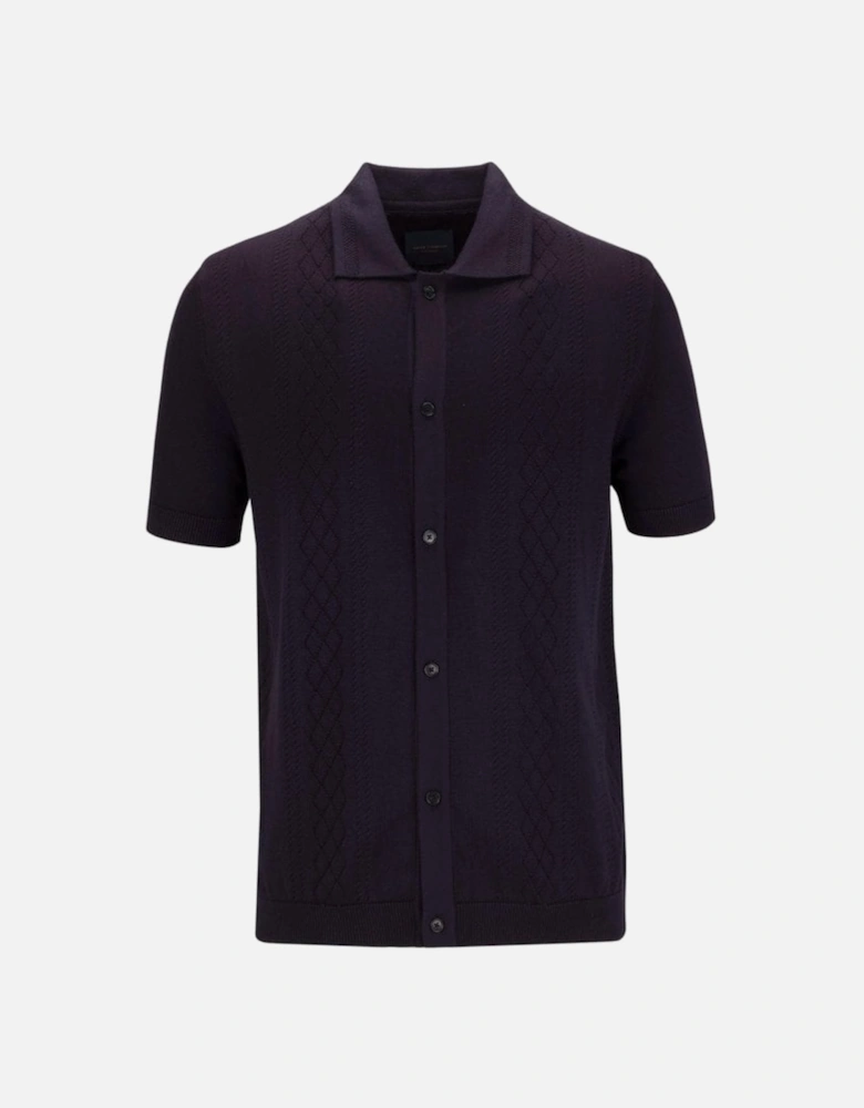 Short Sleeve Shirt Knitwear Shirt Navy