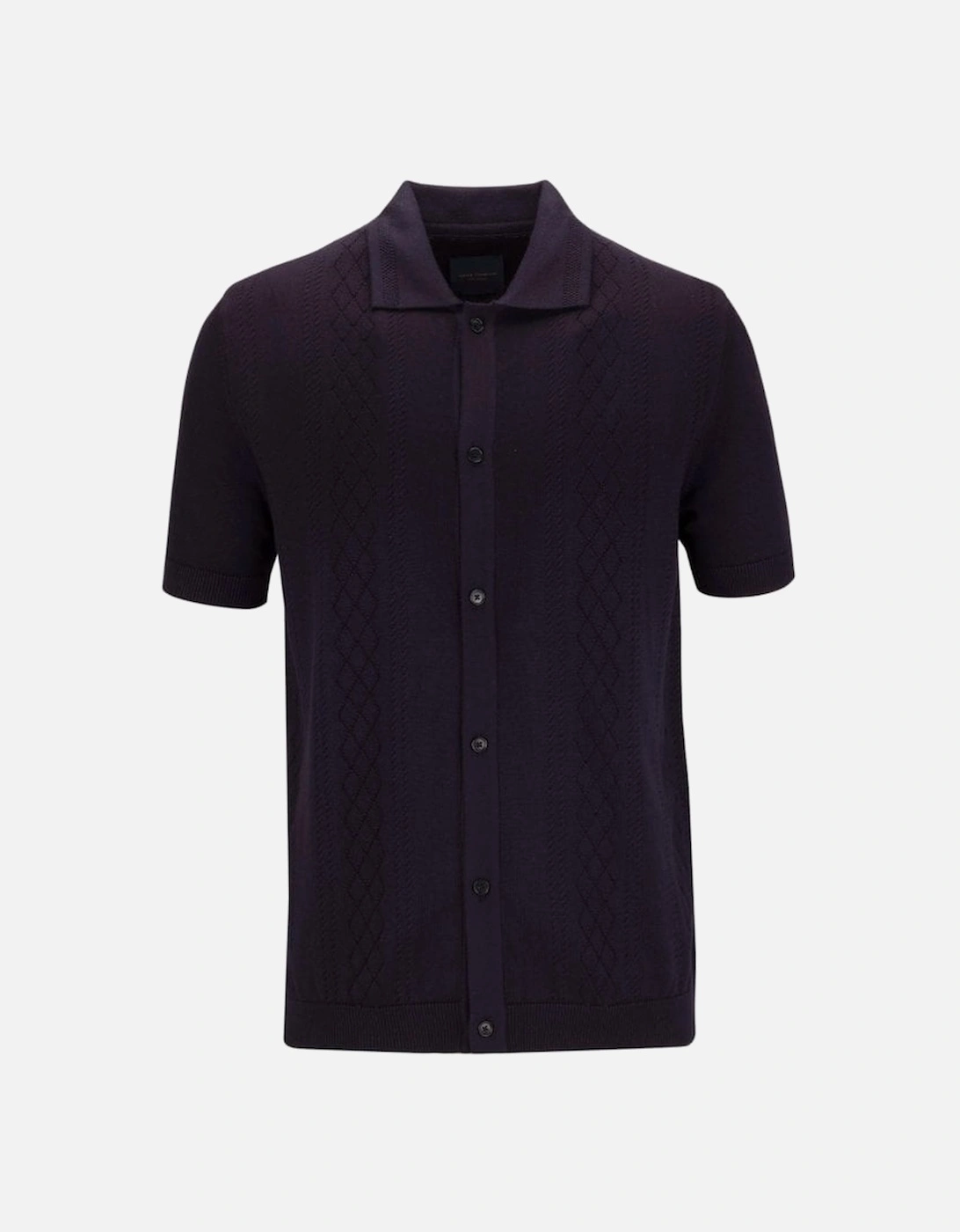 Short Sleeve Shirt Knitwear Shirt Navy, 3 of 2
