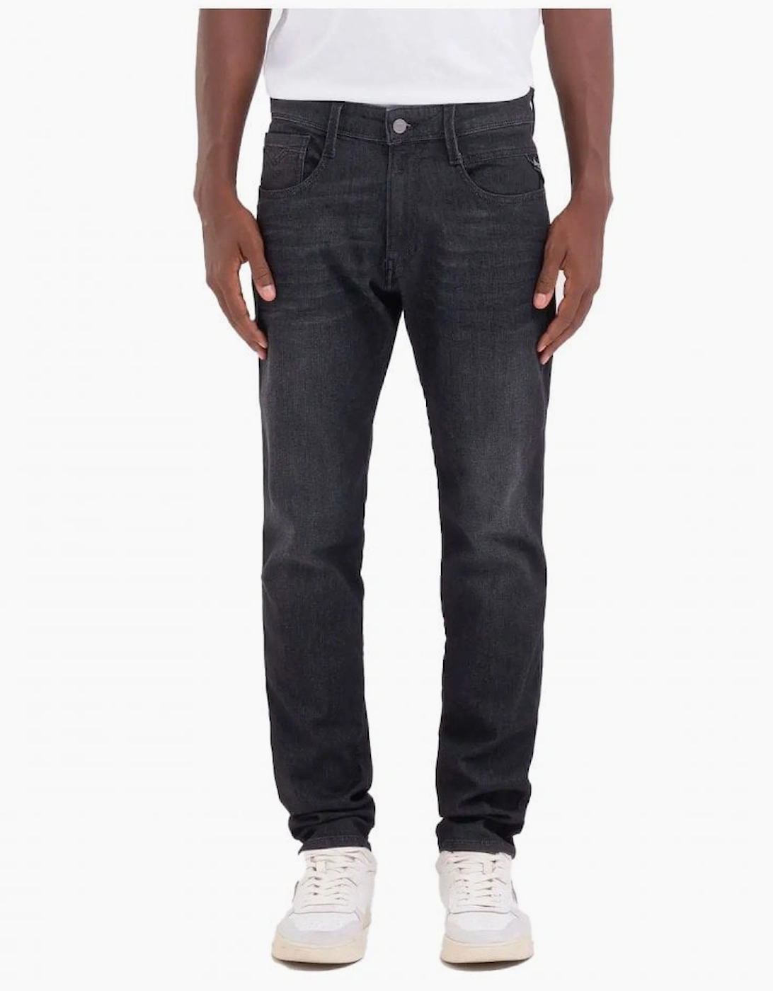 Replay Men's Replay Anbass Slim Fit Power Stretch Jeans Black Delave 009