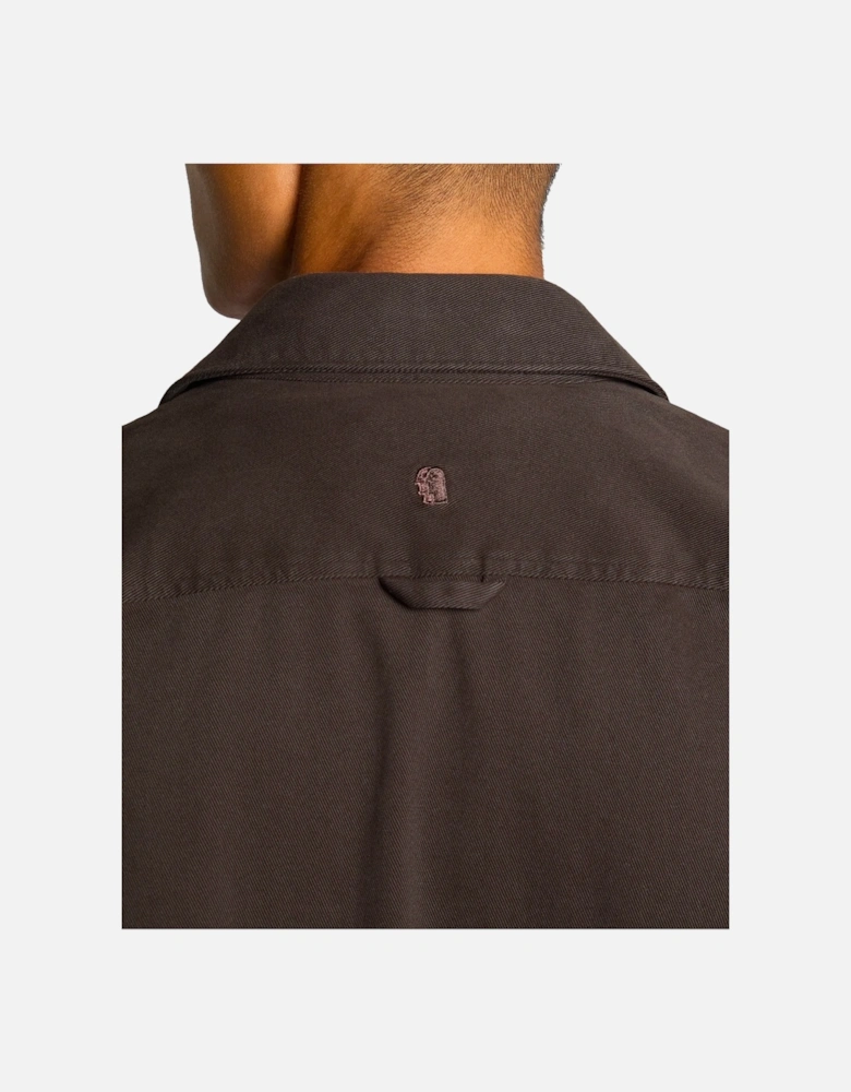 Regular Fit Double Pocket Shacket Chocolate