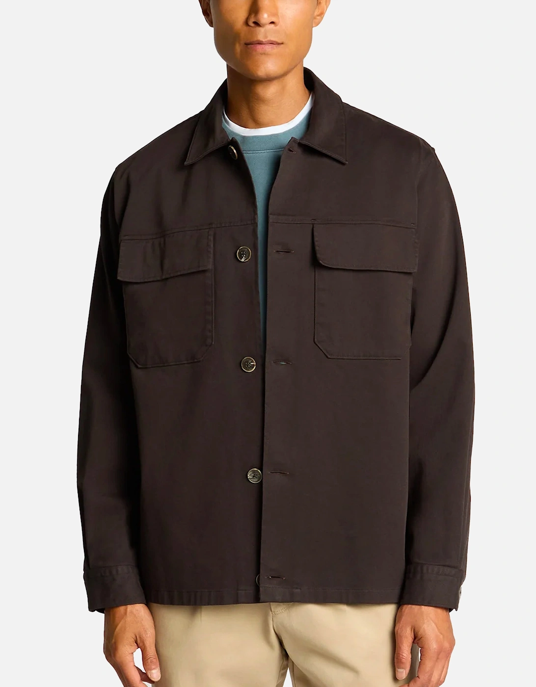 Regular Fit Double Pocket Shacket Chocolate, 5 of 4