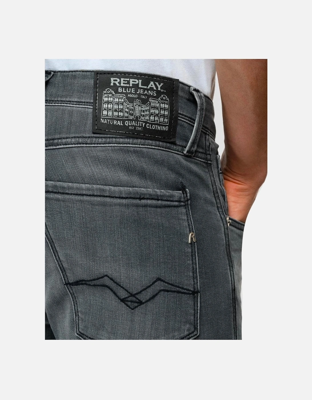 Anbass Power Stretch Grey Slim Jean Washed Grey