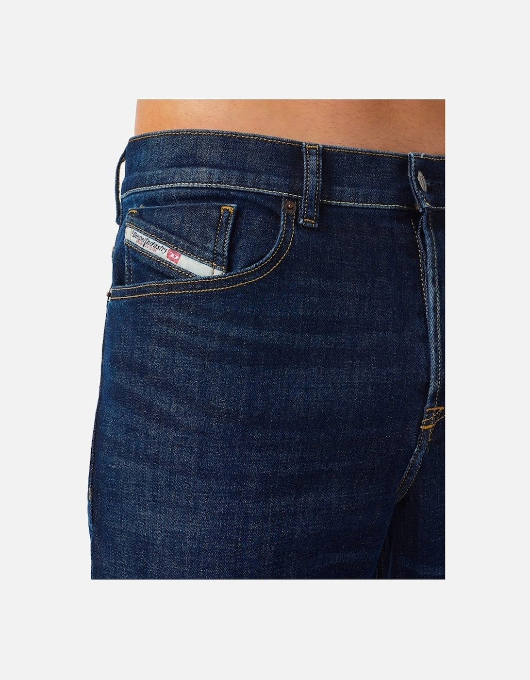 Mens Regular Fit Mid Waist Tapered Leg Jean Dark Blue 09b90