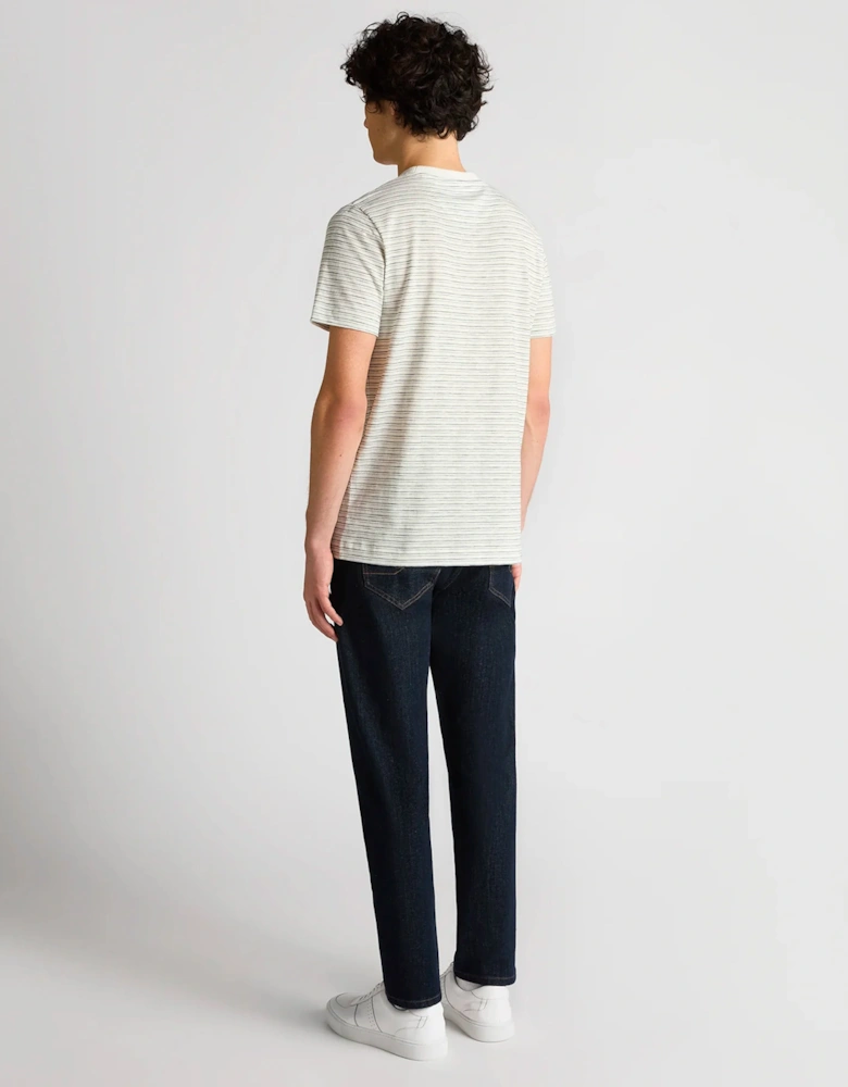 Cotton Stripe T-Shirt Stone/Navy