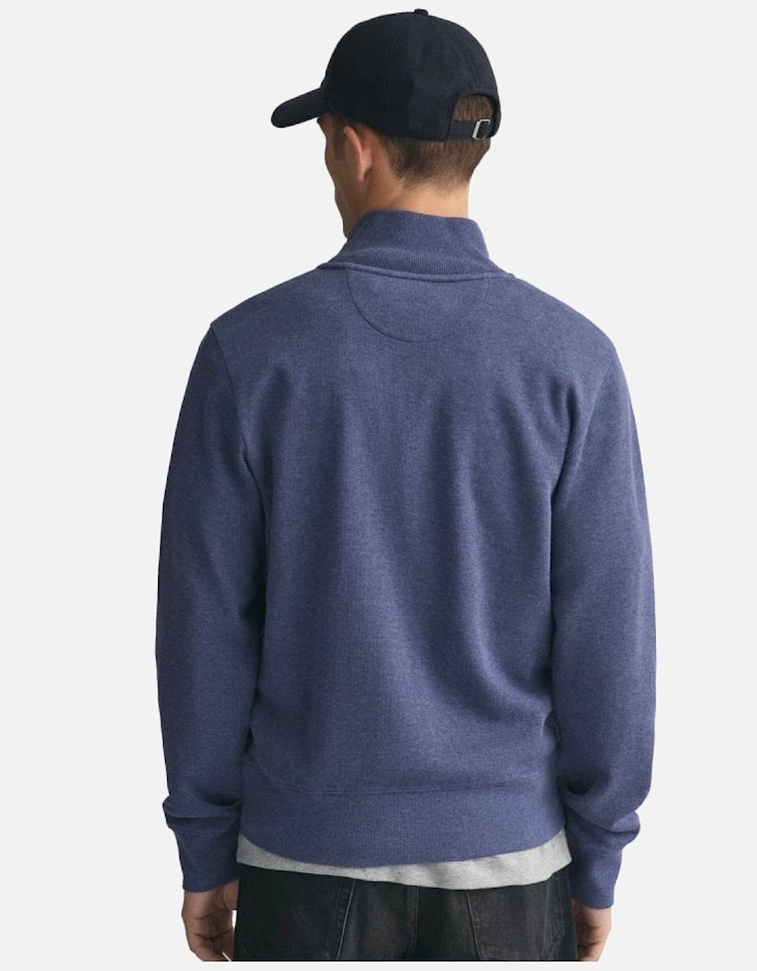 Sacker Rib Half Zip Dark Jeans blue Melange