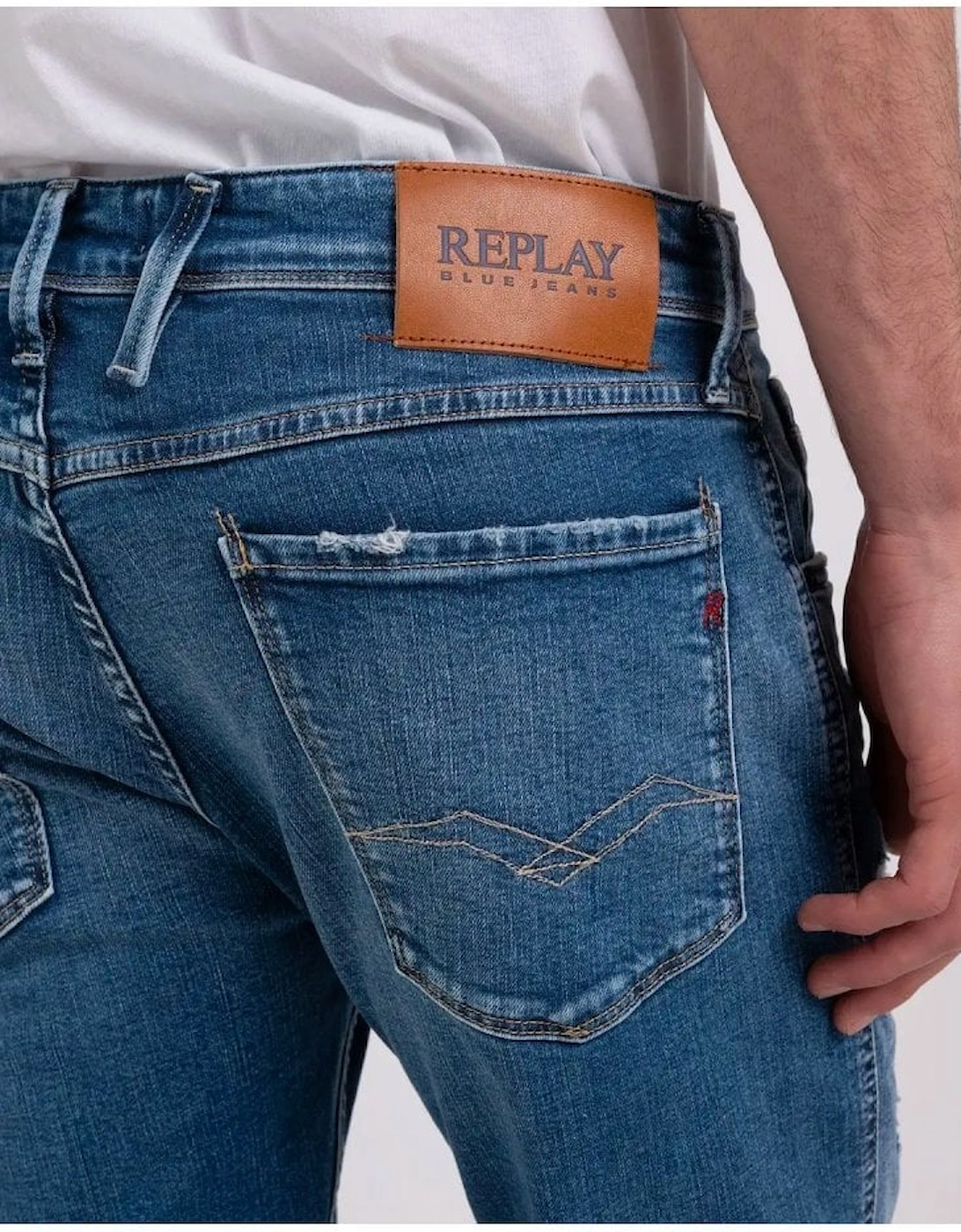 573 Bio Anbass Slim Fit Rip And Repair Medium Blue 009