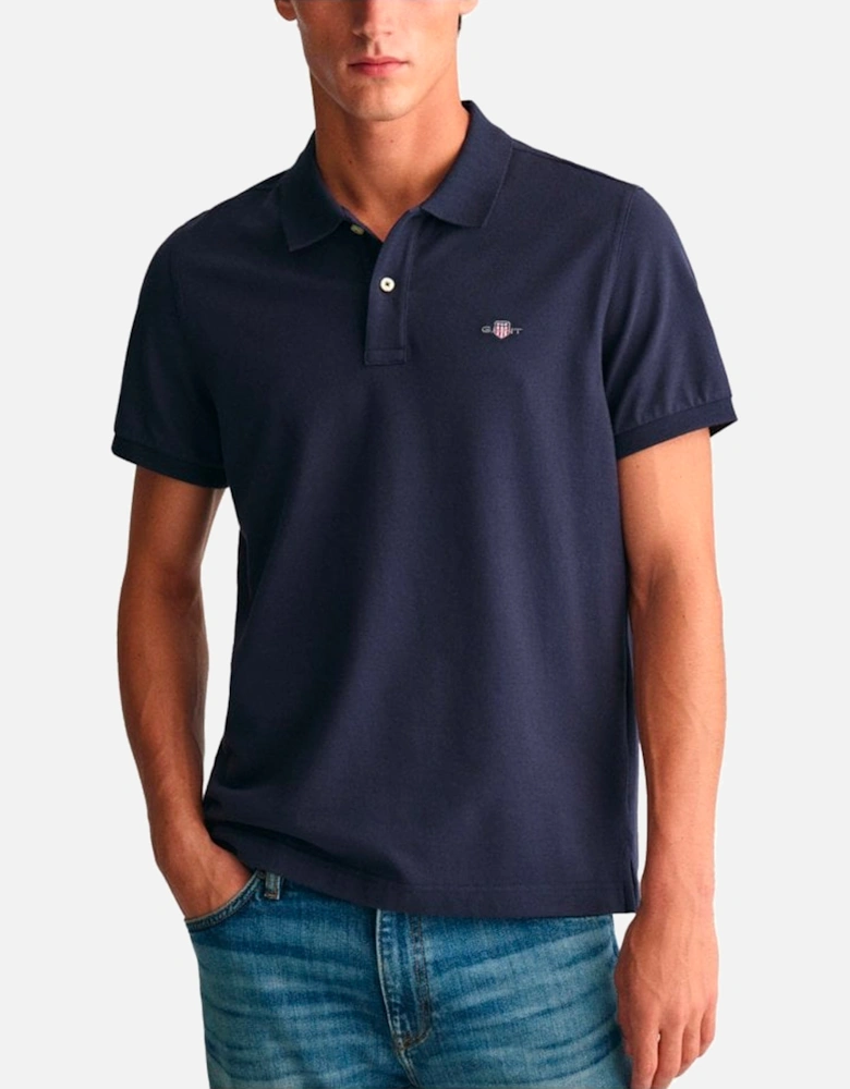 Regular Fit Ss Pique Polo Evening Blue