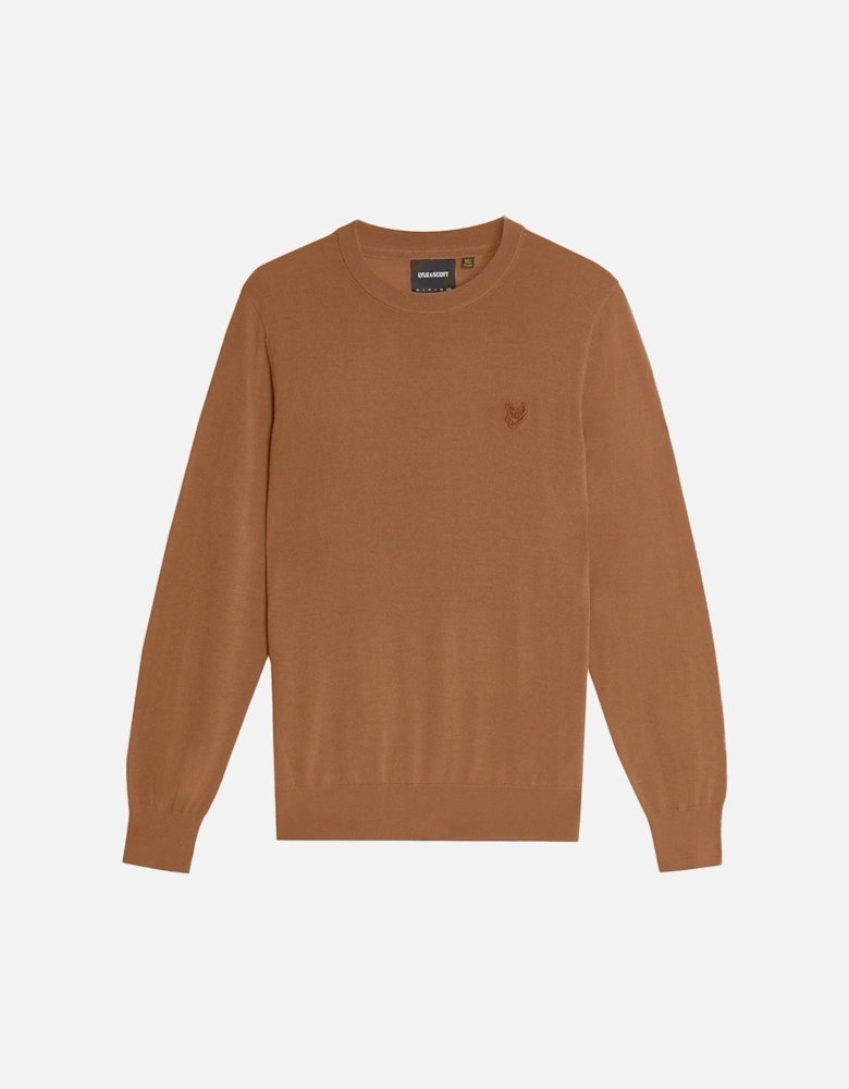 Lyle & Scott Tonal Eagle Merino Crew Neck Jumper Nomad