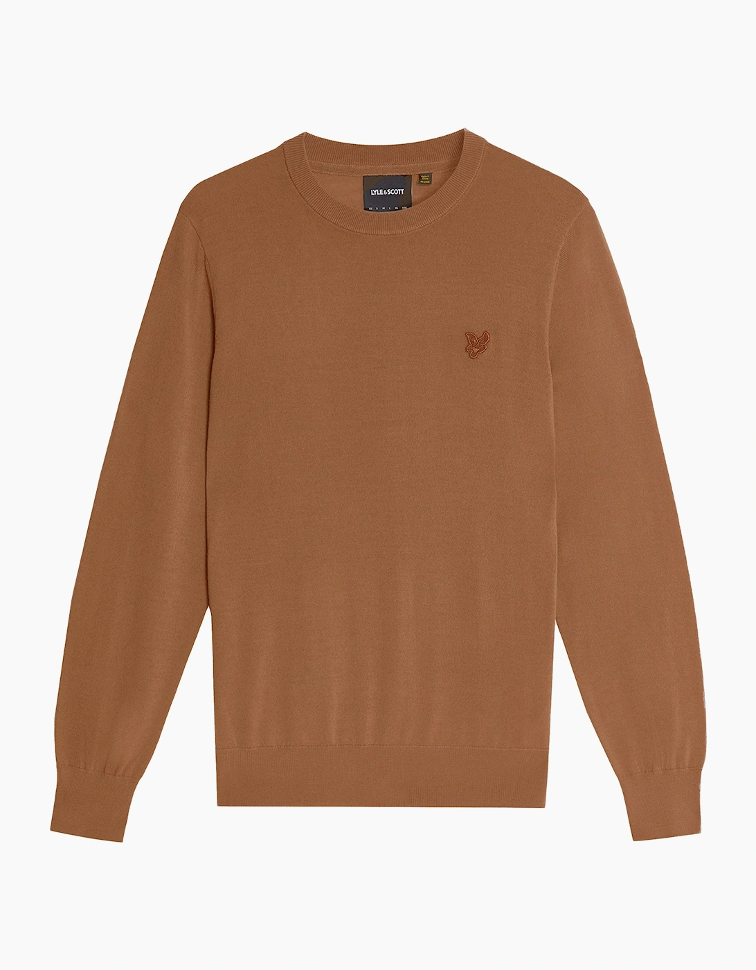 Lyle And Scott Men's Cream Lyle & Scott Tonal Eagle Merino Crew Neck Jumper Nomad  42 Xl