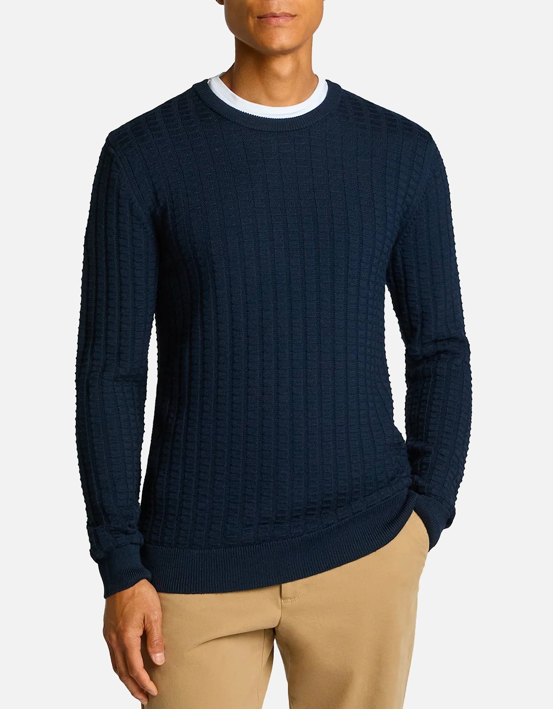 Rib crew neck sweater NAVY, 4 of 3