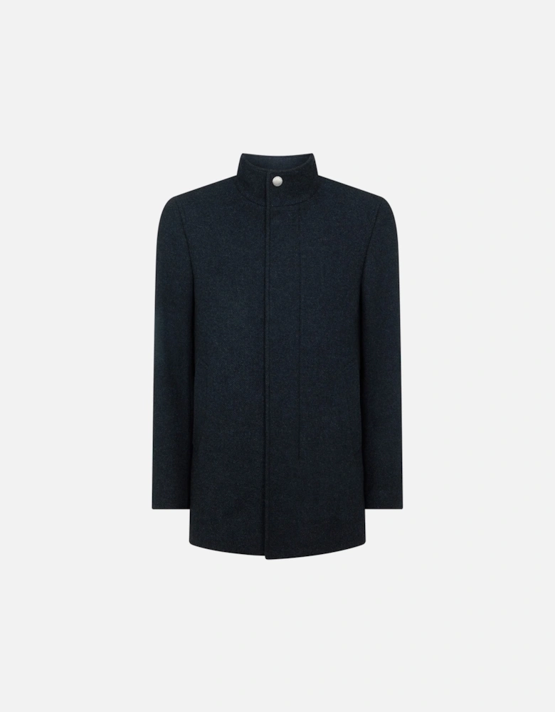 Jacob Regular Fit Wool Blend Coat Navy