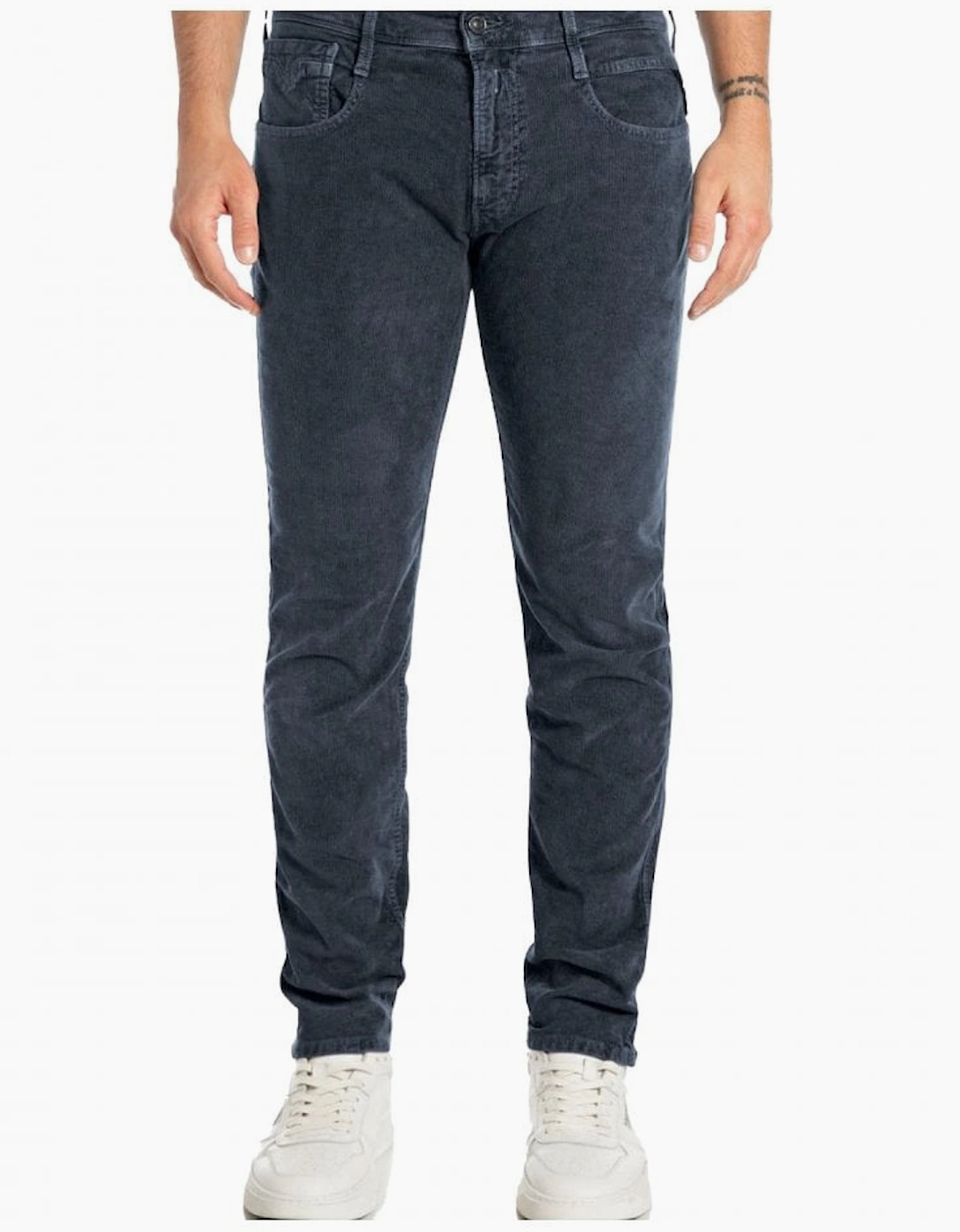 Men's Replay Anbass Slim Fit Baby Cord Stretch Jean Navy - Size: 32/32