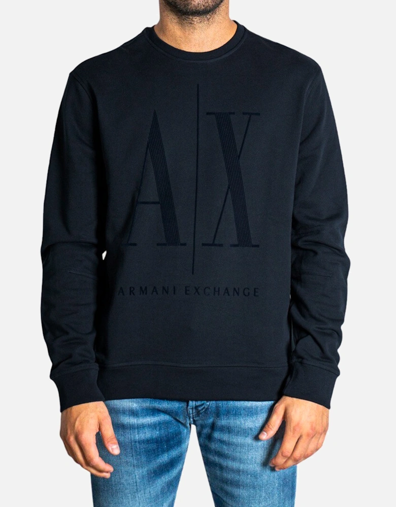 Crew Neck Sweatshirt AX logo Navy