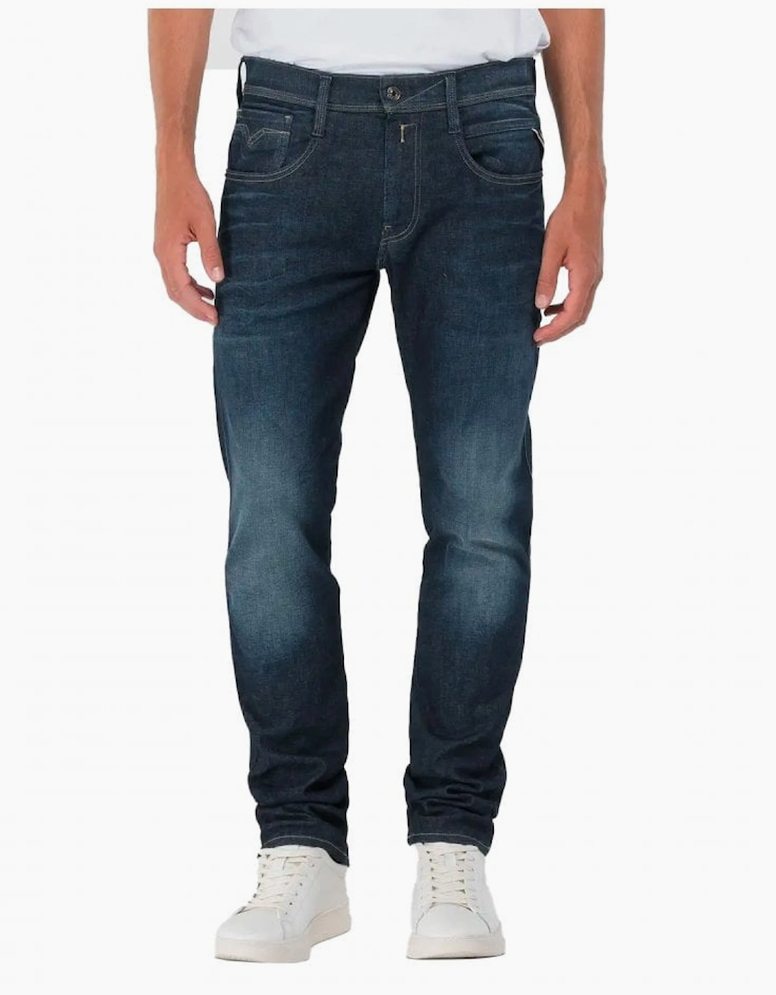 Replay Men's Replay Hyperflex superior standard rinse wash Anbass Slim Fit 007 - Navy