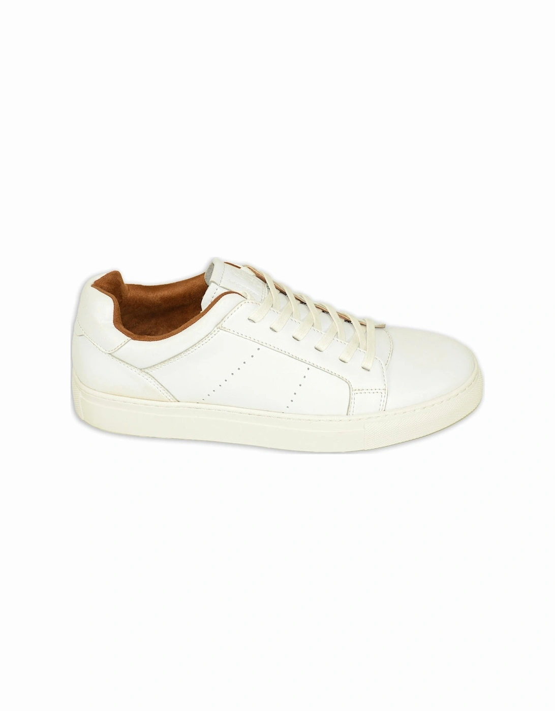 Bronx White Leather Cup Sole Trainer White, 4 of 3