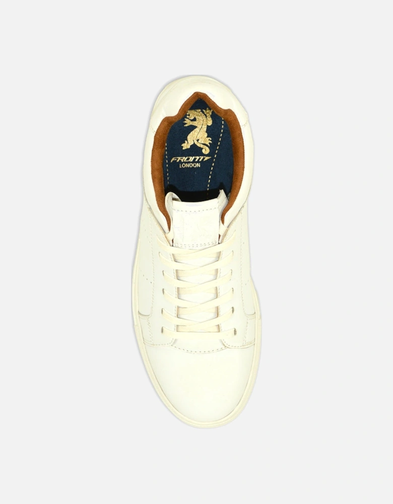 Bronx White Leather Cup Sole Trainer White