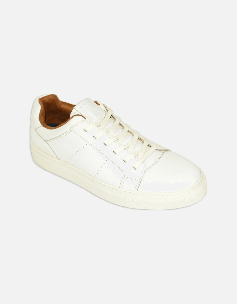 Bronx White Leather Cup Sole Trainer White