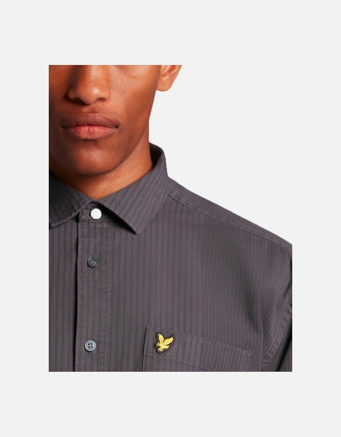 Lyle & Scott Tonal Stripe Long Sleeve Shirt Gunmetal