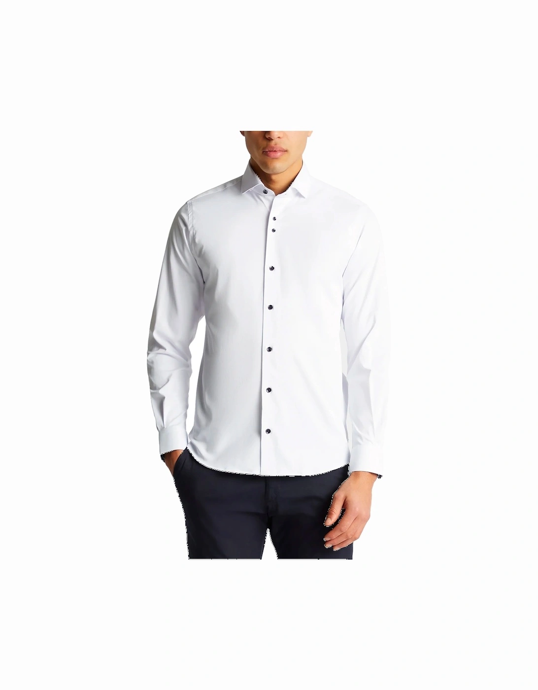 Tapered Fit Cotton Blend Stretch Shirt White, 4 of 3