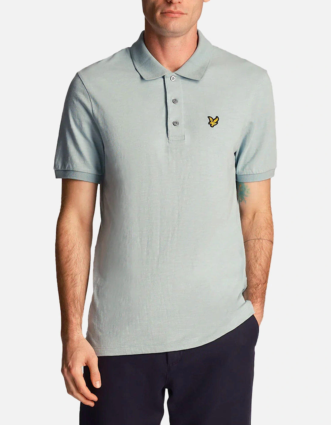 Lyle & Scott Slub Polo Shirt Slate Blue, 4 of 3