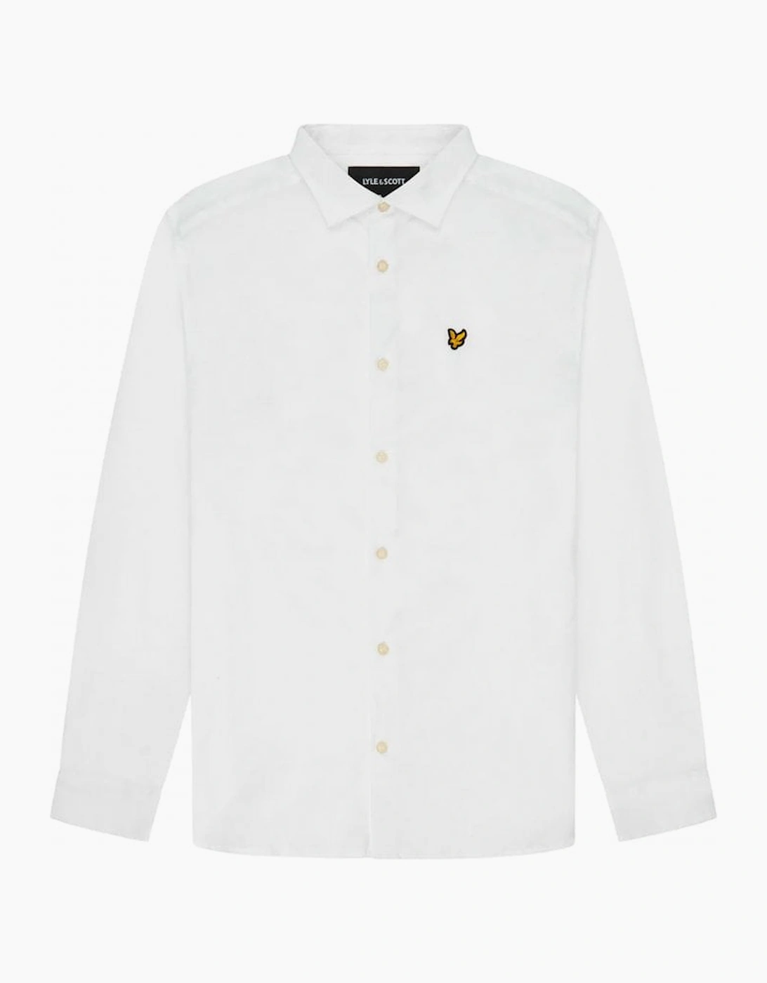 Men's Lyle & Scott Long Sleeve Slim Fit Poplin Shirt White - Size: 42/Regular