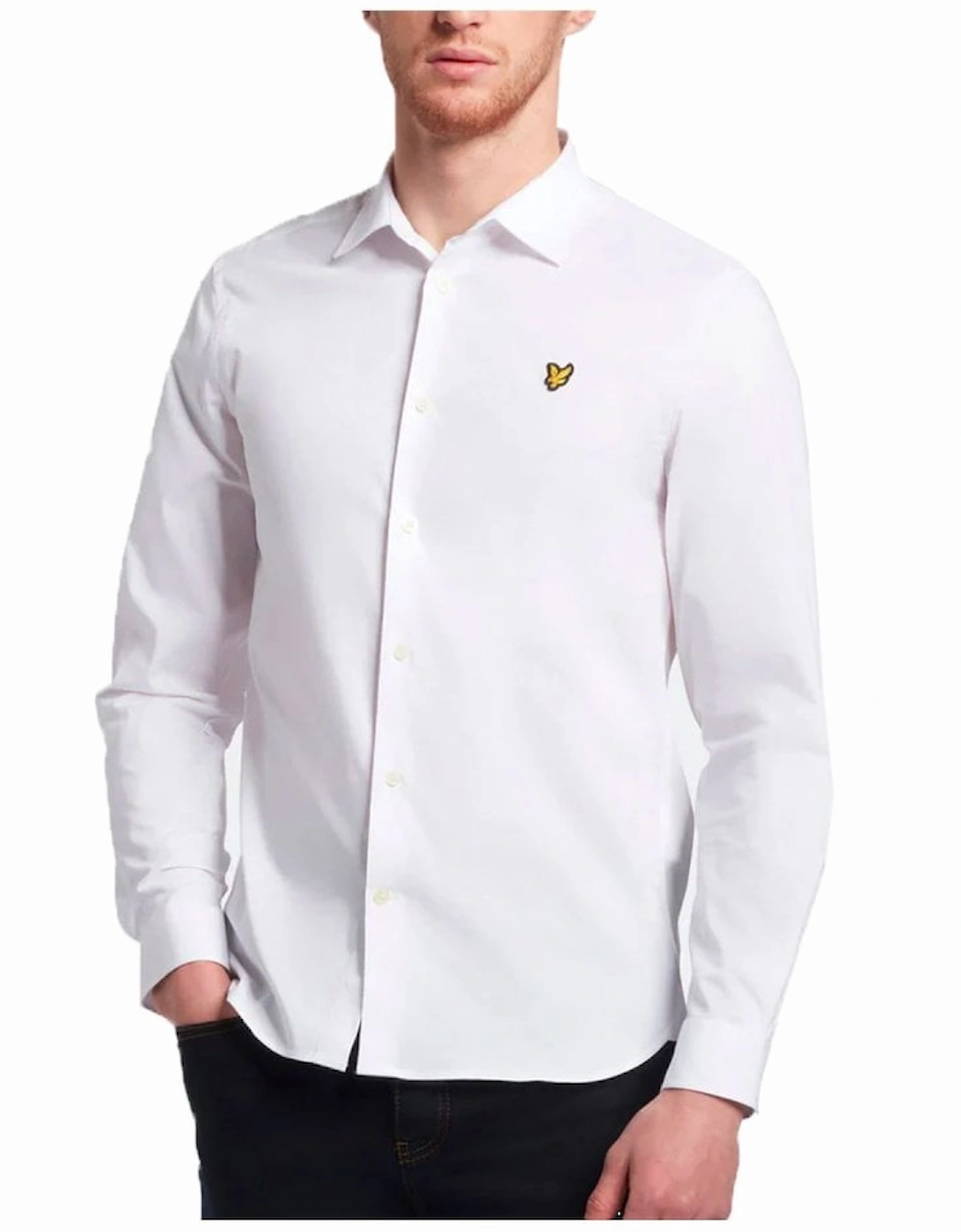 Lyle & Scott Long Sleeve Slim Fit Poplin Shirt White