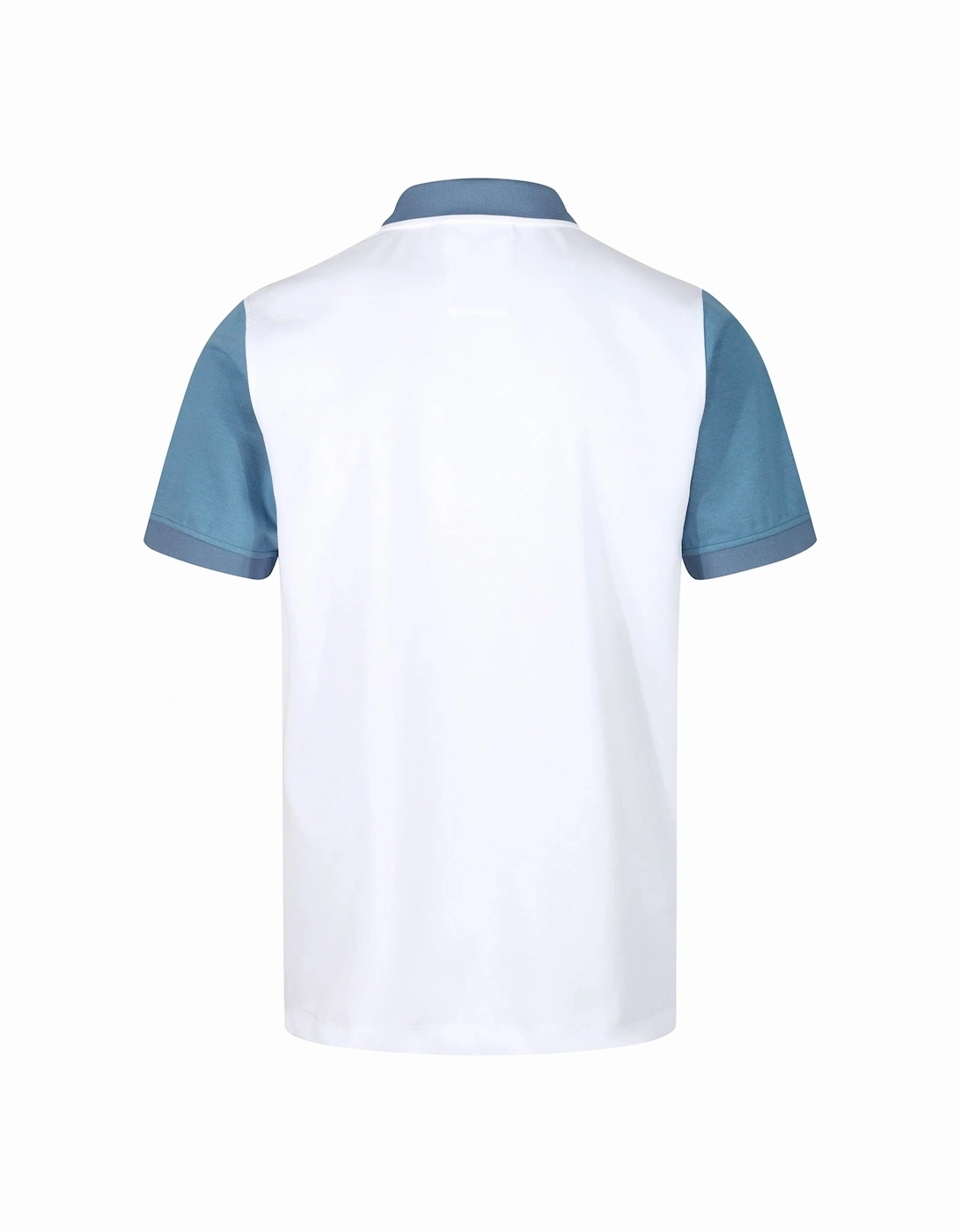 Luke Saddleworth Short Sleeve Polo Shirt White Blue