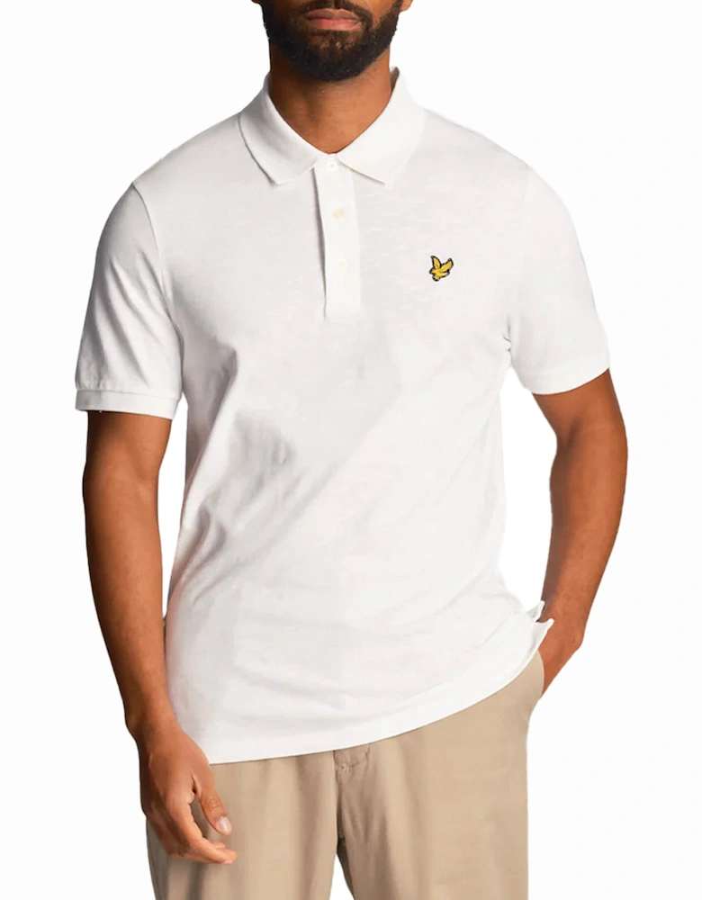 Lyle & Scott Slub Polo Shirt White