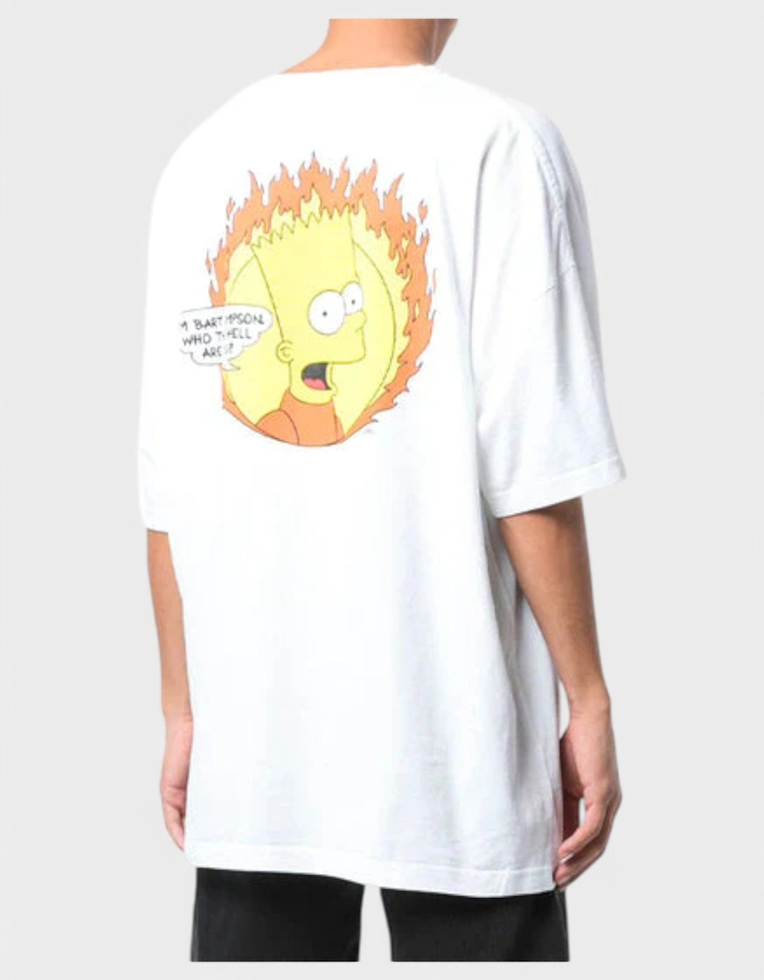 Oversized Flamed Bart T-Shirt White/Multicolor