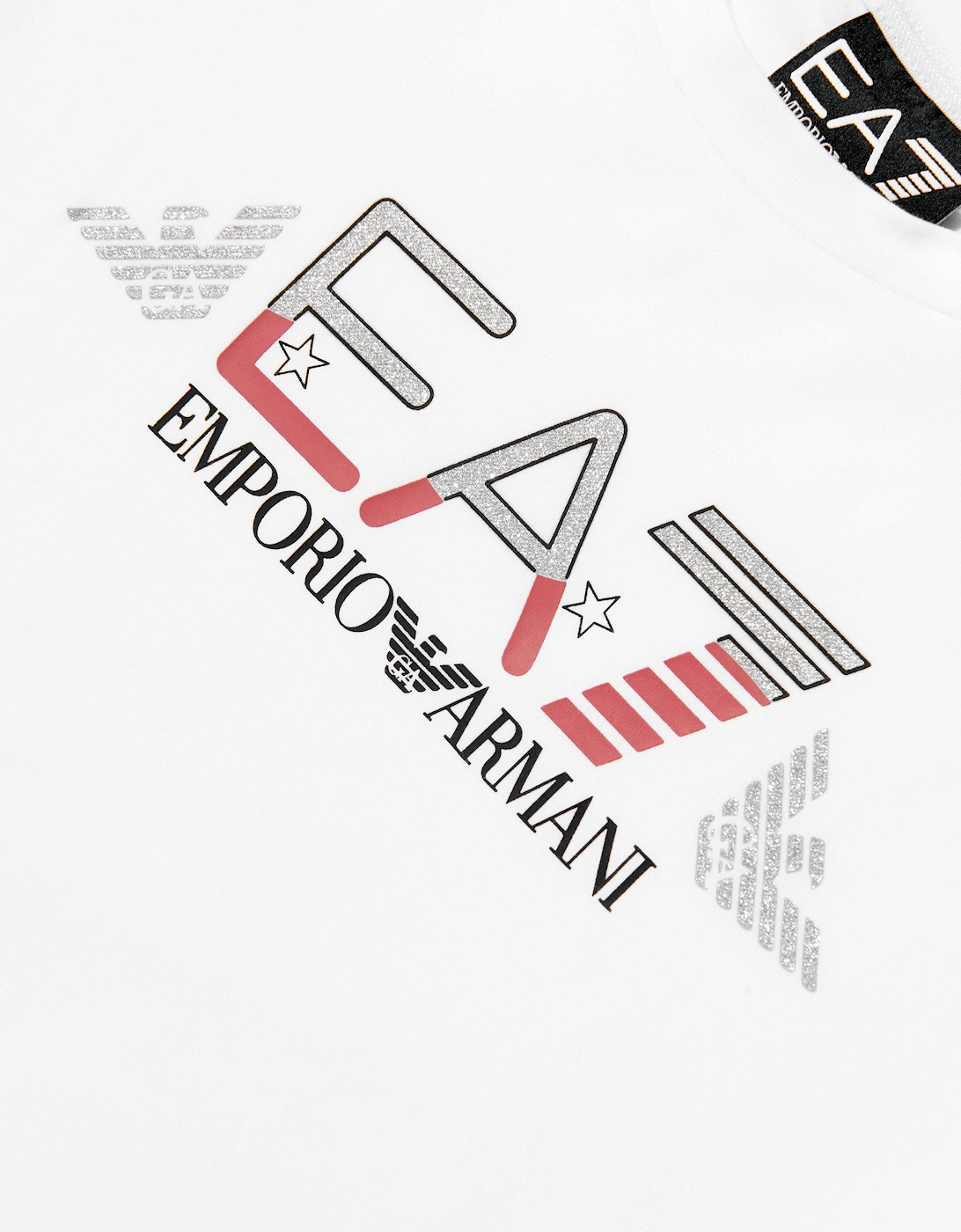 Emporio Armani Girls Train Logo T-Shirt in White
