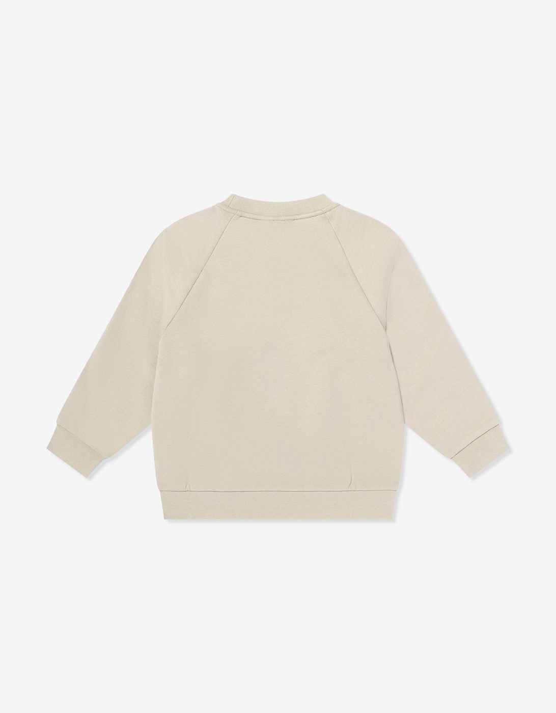 Emporio Armani Boys Train Logo Tape Sweatshirt in Beige