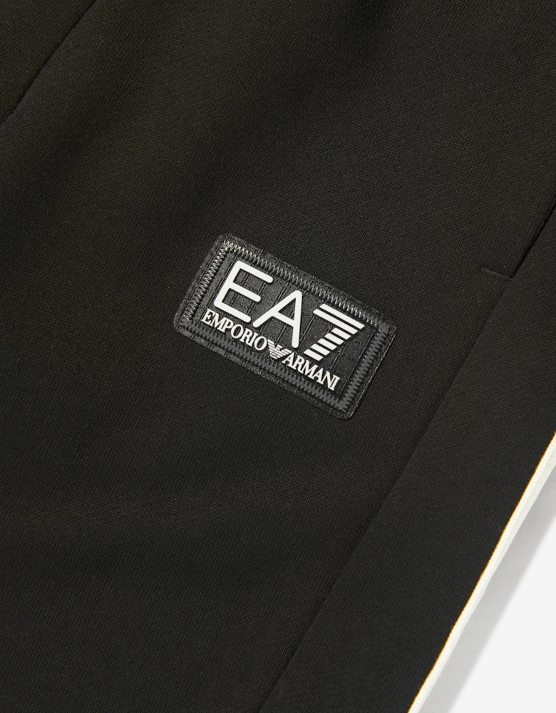 Emporio Armani Boys Train Logo Tape Joggers in Black