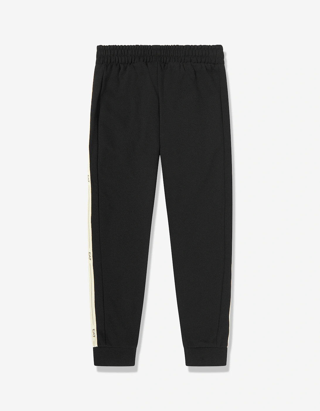 Emporio Armani Boys Train Logo Tape Joggers in Black