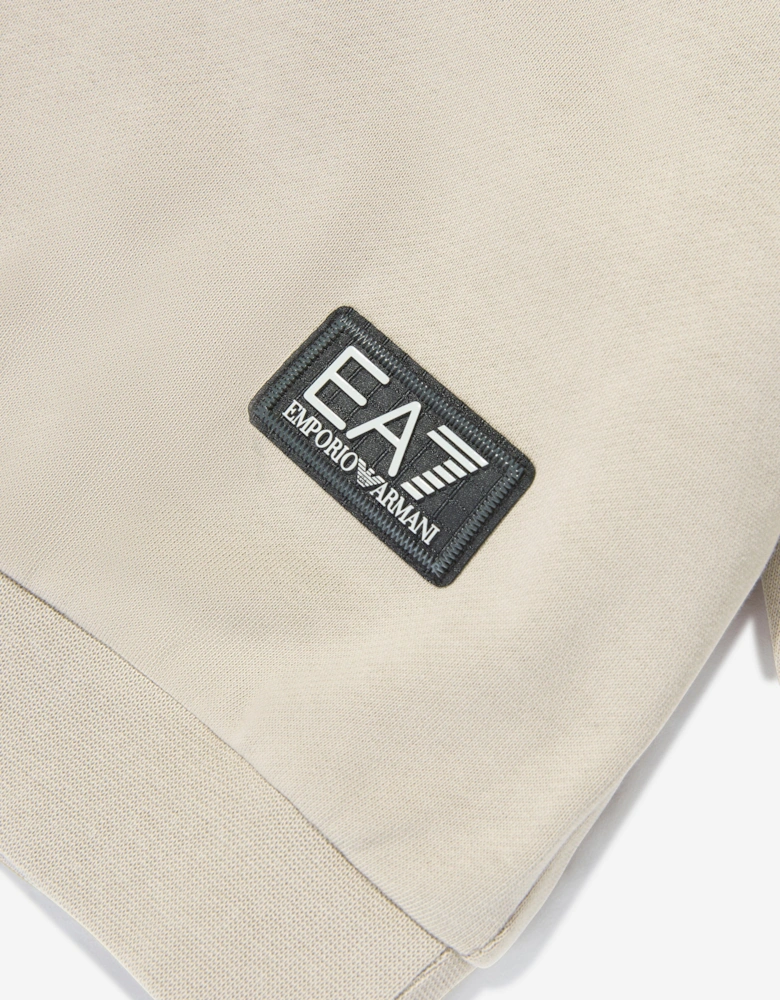 Emporio Armani Boys Train Logo Tape Sweatshirt in Beige