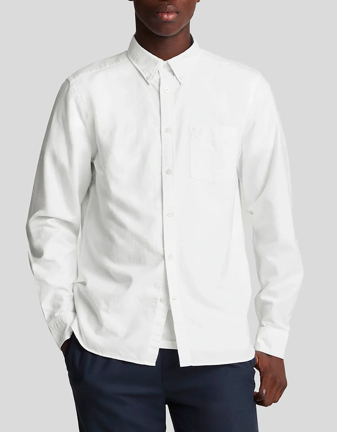 Lyle & Scott LS Woven Shirts Tonal Eagle Plain Oxford Shirt 626 White, M - Image 3