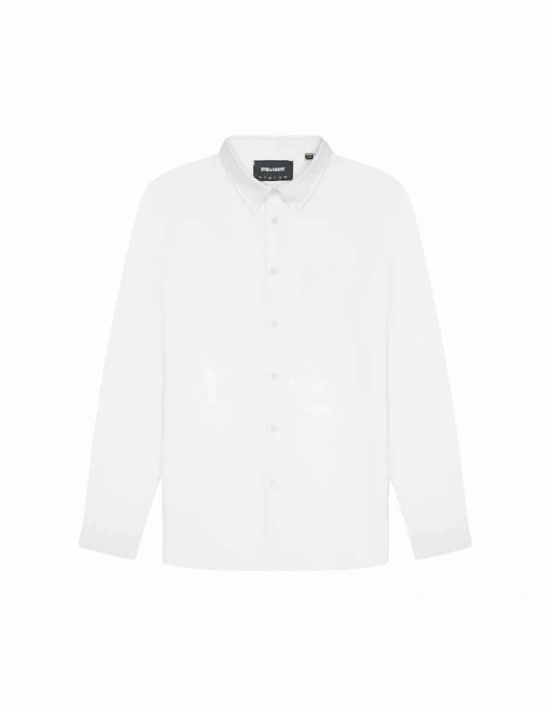 Lyle & Scott Tonal Eagle Plain Oxford Shirt White