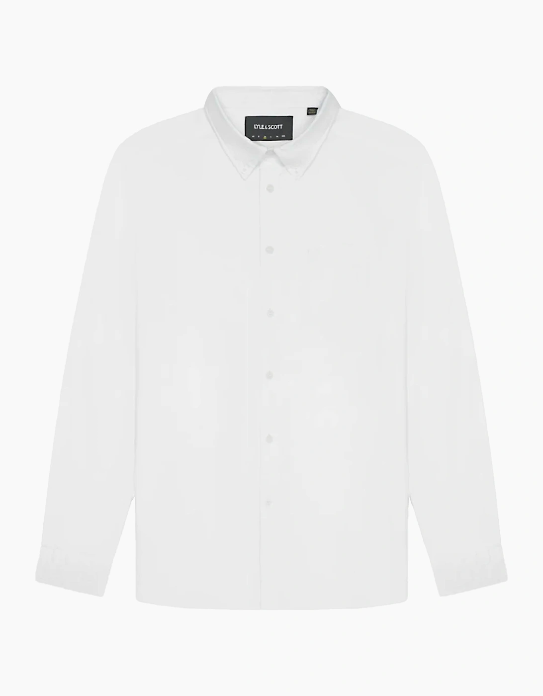 Lyle And Scott Men's White Lyle & Scott Tonal Eagle Plain Oxford Shirt - Size 38/Regular