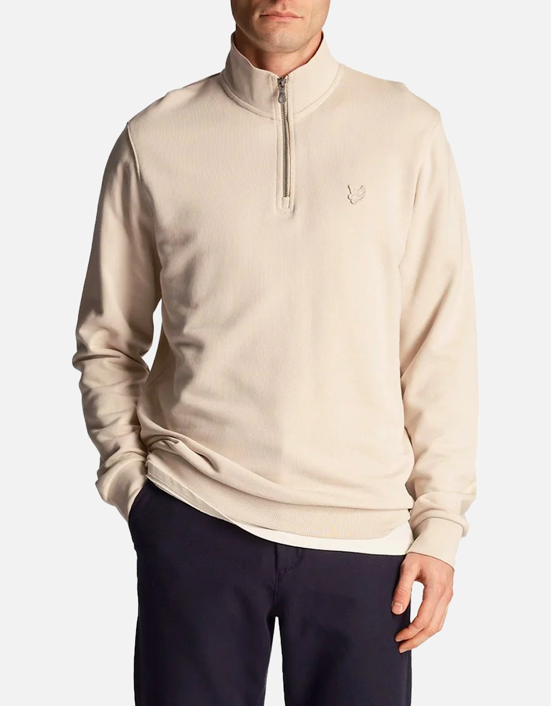 Lyle & Scott 1/4 zip tonal eagle sweatshirt COVE, 4 of 3