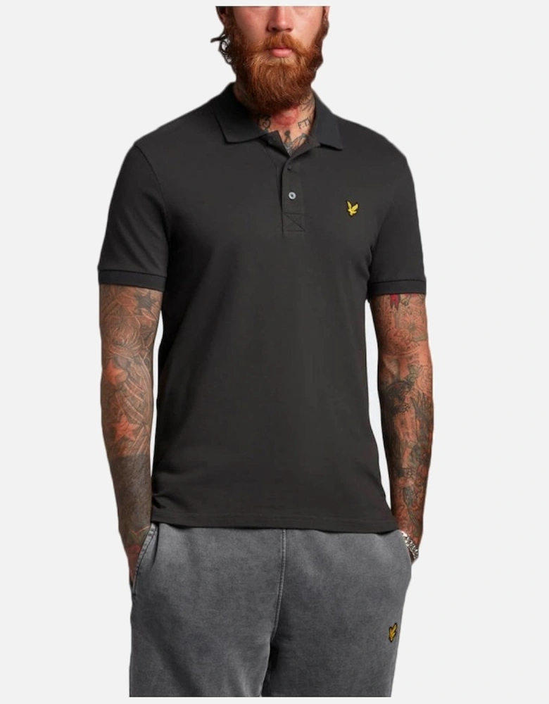 Mens Plain Polo Shirt Regular Fit Gunmetal
